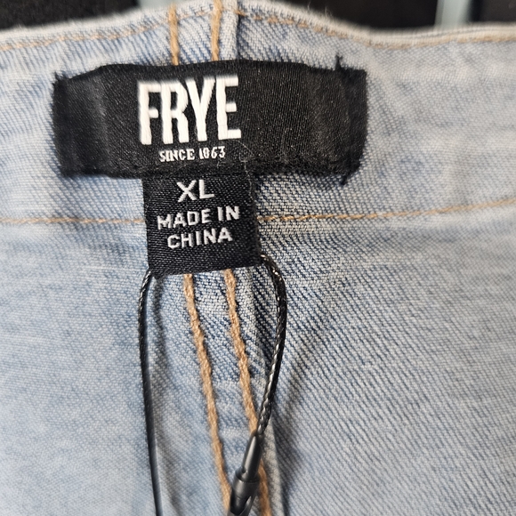 Frye Light Blue Denim Button-Front Mini Dress - Picture 2 of 8